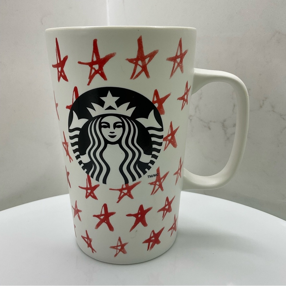Starbucks 2014 red crayon star 16 oz coffee cup mug